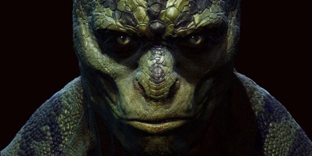 Arte conceptual oficial de No Way Home muestra detalles de primer plano de Lizard