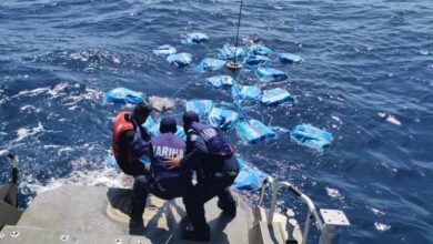 Aseguran mil 119 kilos de cocaína flotando cerca de la costa de Chiapas