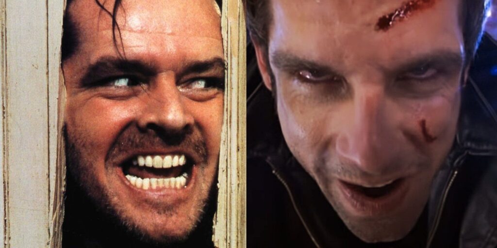 Ben Stiller interpreta el papel de Jack Nicholson en The Shining On Stage