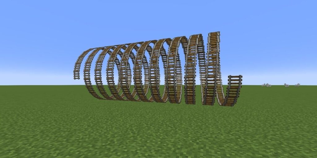 Bloques de comando de Minecraft utilizados para hacer Minecart Loop-de-Loop