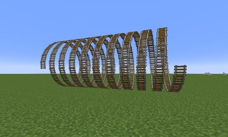 Bloques de comando de Minecraft utilizados para hacer Minecart Loop-de-Loop