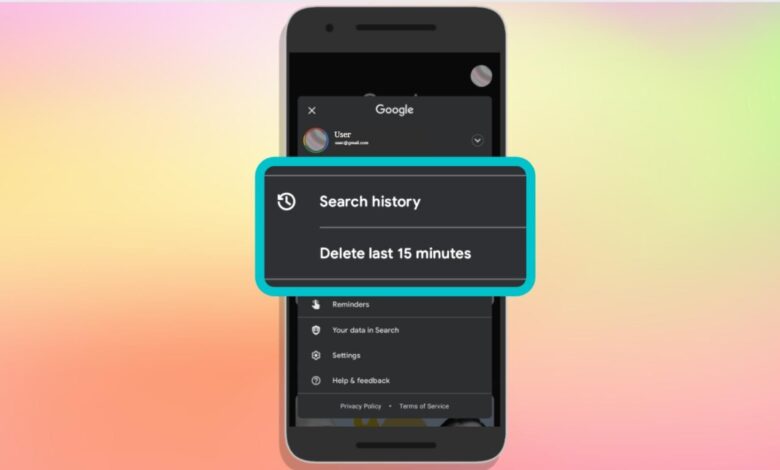 Cómo 'Eliminar los últimos 15 minutos' del historial de búsqueda de aplicaciones de Google en dispositivos Android
