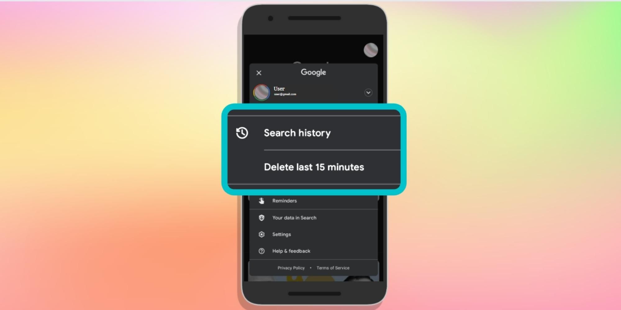 Cómo 'Eliminar los últimos 15 minutos' del historial de búsqueda de aplicaciones de Google en dispositivos Android