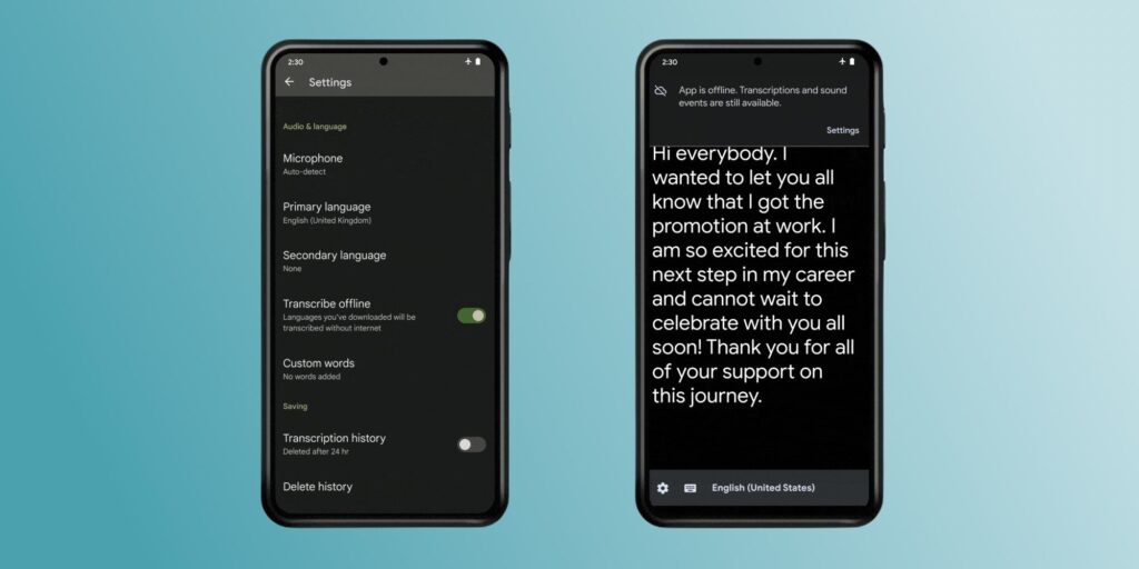 Cómo activar el modo sin conexión en Live Transcribe