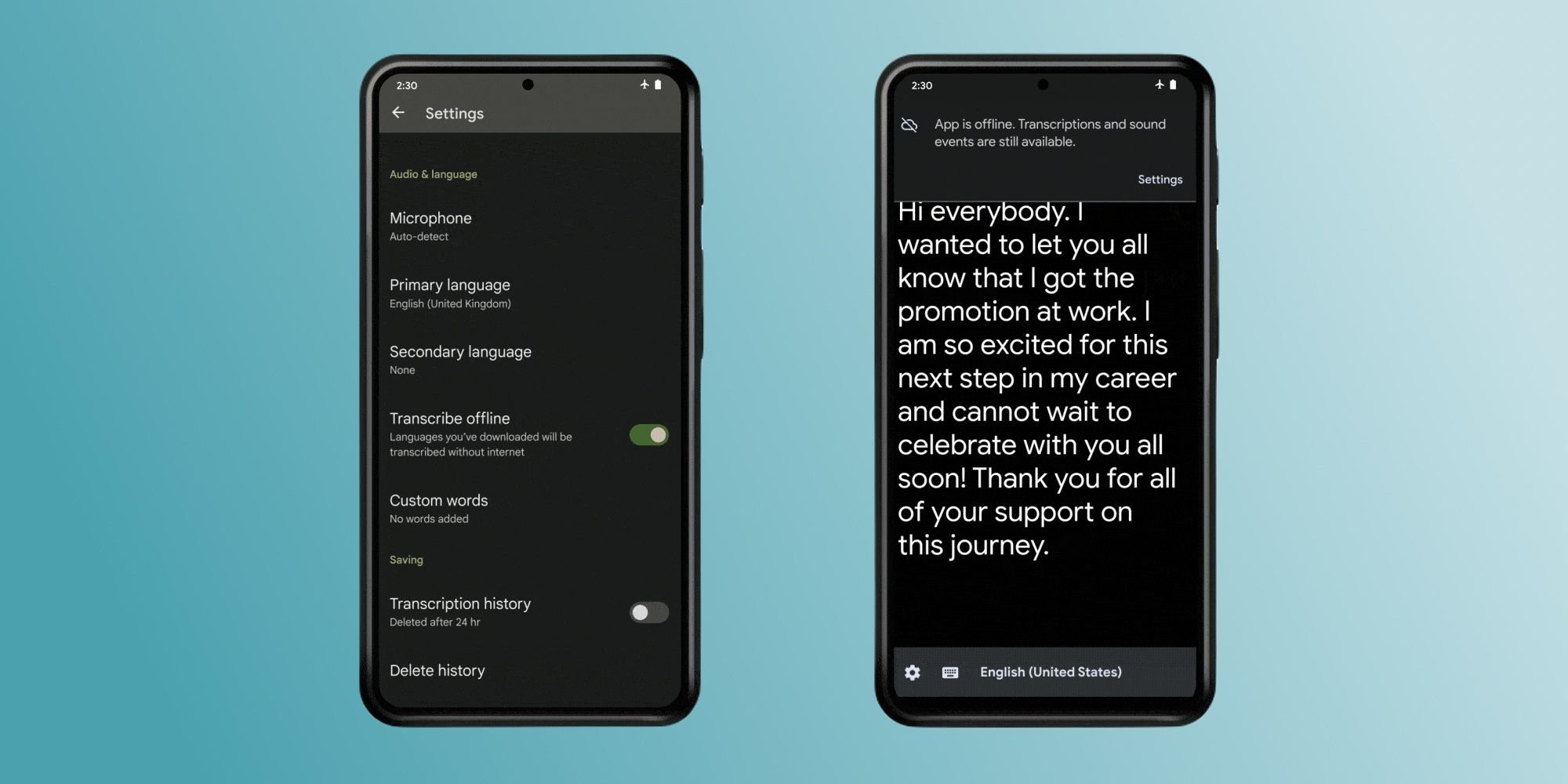 Cómo activar el modo sin conexión en Live Transcribe