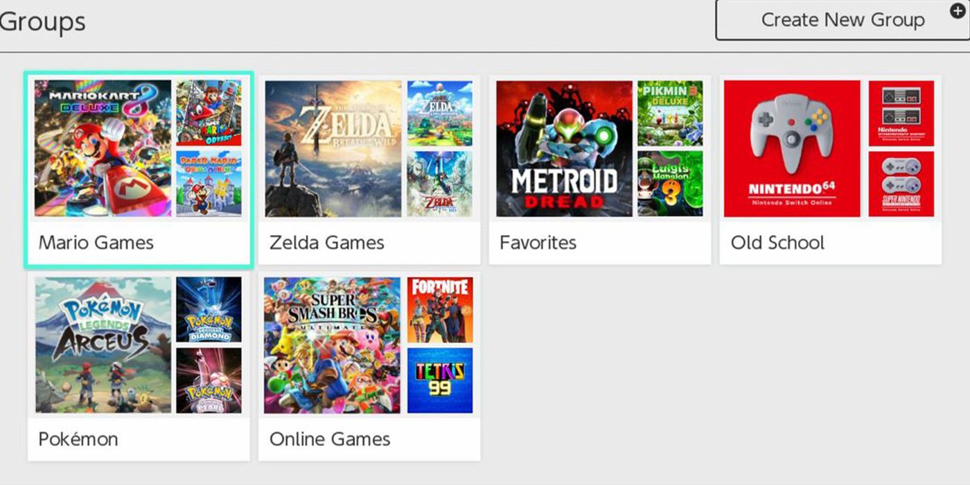 Cómo crear carpetas en Nintendo Switch