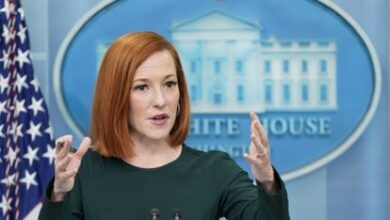 La portavoz de la Casa Blanca, Jen Psaki, durante la rueda de prensa de este miércoles.