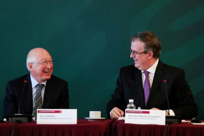 El embajador de Estados Unidos en México, Ken Salazar, junto al canciller, Marcelo Ebrard, anunciaron el nuevo plan de seguridad 'Entendimiento Bicentenario' el pasado 31 de enero.