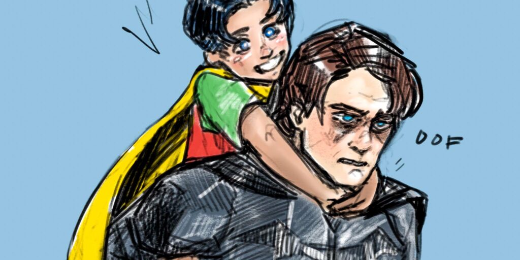 El Caballero Oscuro de Pattinson se enfrenta a un Robin en el adorable arte de Batman 2