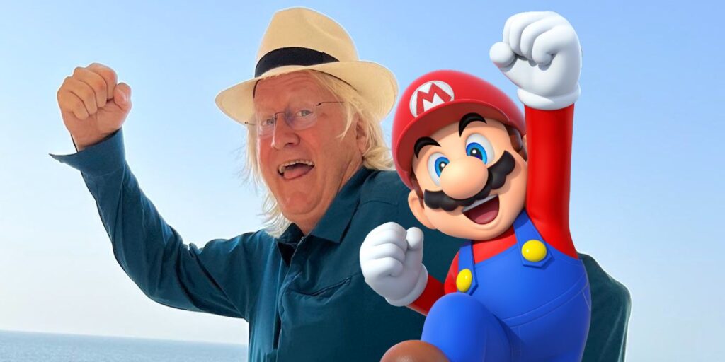 El actor de Mario Charles Martinet celebra el día MAR10 con una pose clásica