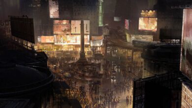El arte conceptual de Batman muestra los primeros diseños para la vida nocturna de Gotham City