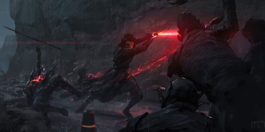 El arte conceptual de Rise of Skywalker muestra la búsqueda violenta de Exegol por parte de Kylo Ren