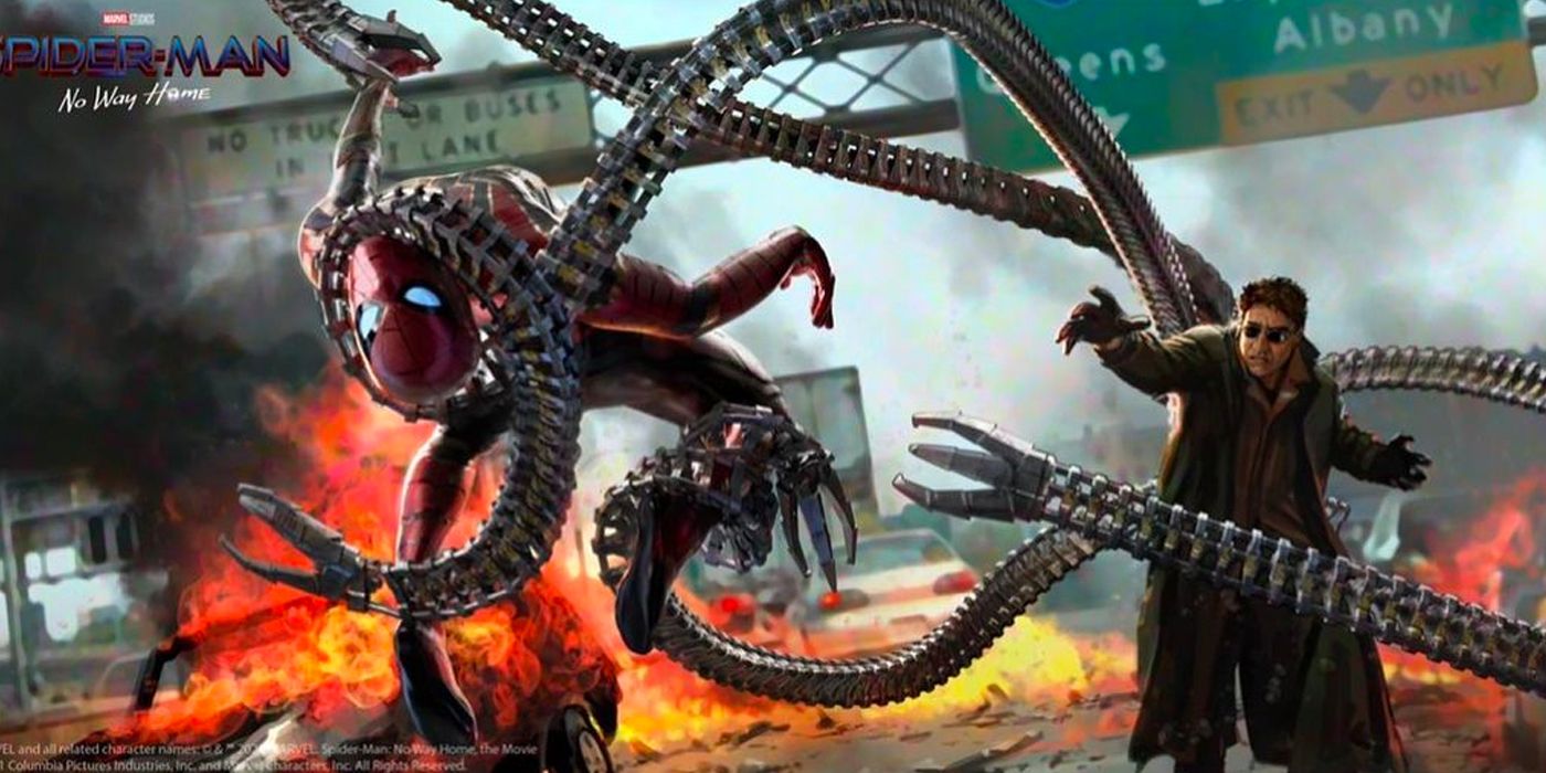 El arte conceptual de Spider-Man: No Way Home recrea la icónica portada del cómic de Doc Ock