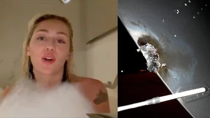 Miley Cyrus, en un vídeo publicado este miércoles en sus redes sociales, junto a una fotografía de su avión.