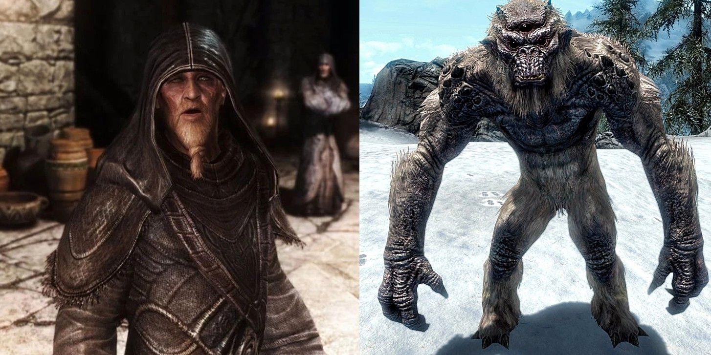 El jugador de Skyrim recluta a Greybeards para ayudar a derrotar a Frost Troll
