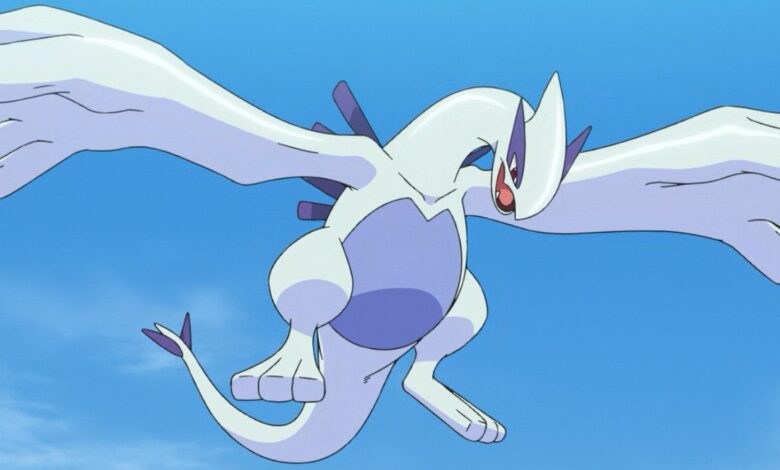 El legendario Pokémon Lugia se convierte en un poderoso dragón en una estatua épica
