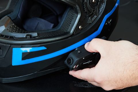 modo de casco en uso