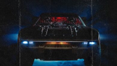 El póster de Batman imagina el Batimóvil en la película Grindhouse Vengeance de los 80