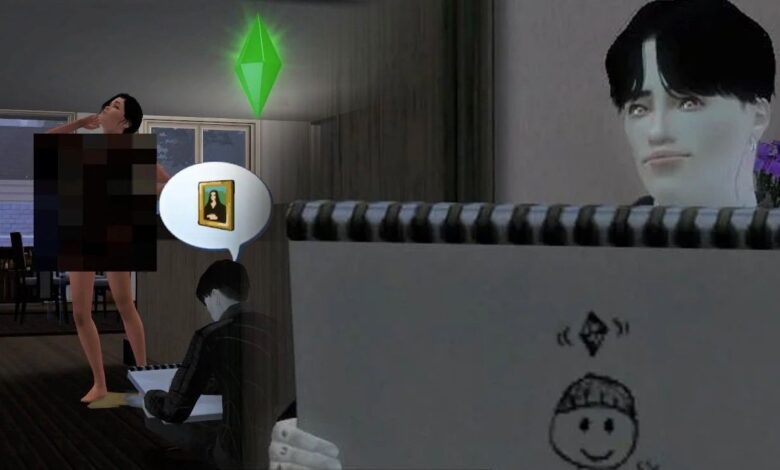 El retrato desnudo del personaje de Sims 3 sale hilarantemente mal