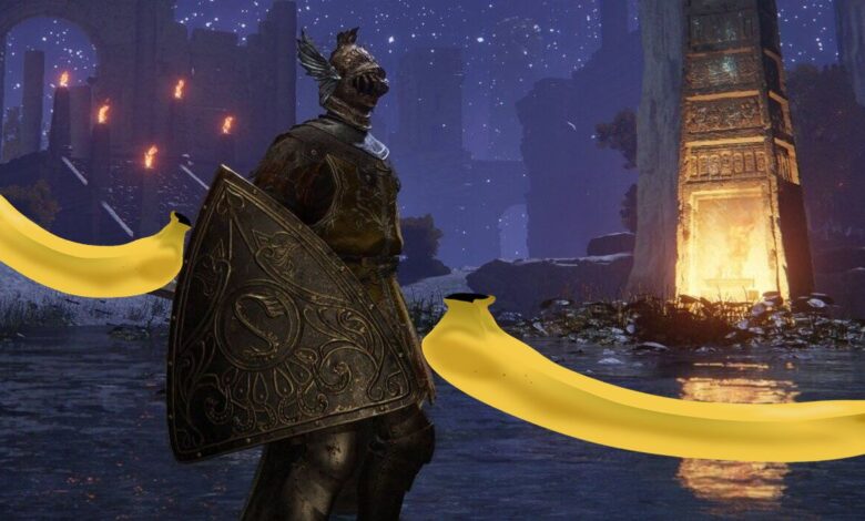 Elden Ring Player vence a Godrick usando un controlador hecho de plátanos