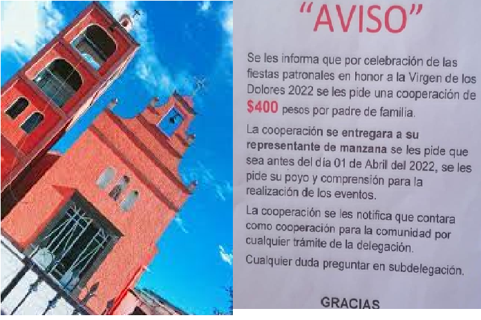 Exigen $400 a cada jefe de familia para fiestas de comunidad de San Juan del Río, gran negocio de delegada