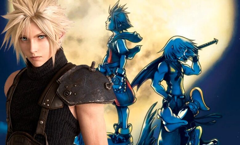 FF7 Remake celebra el aniversario de Kingdom Hearts con arte en la nube