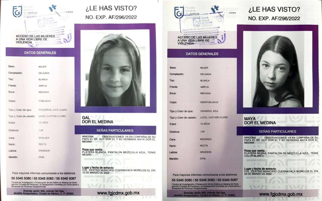 Fiscalía CDMX emite alerta Amber para niñas Dor El Medina, sobrinas del productor Nicolás Celis