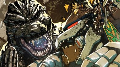 Godzilla destruye el Dragonzord de los Power Rangers en una portada asombrosa