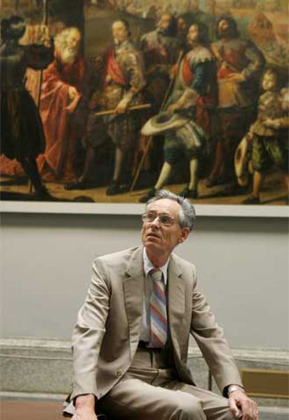 John H. Elliott, en la inauguración en el Museo del Prado de la exposición 'Felipe IV y el Buen Retiro'.
