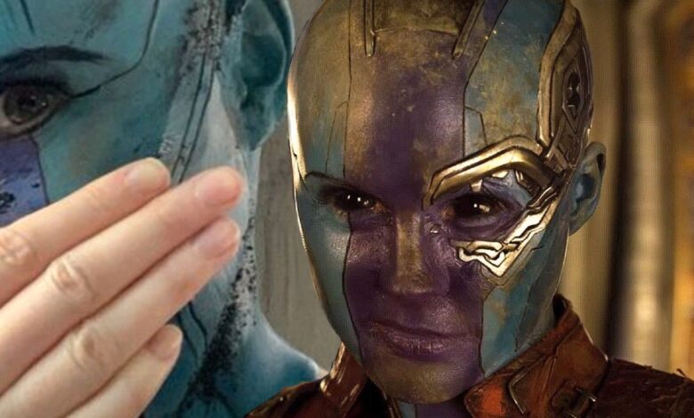 Karen Gillan comparte un vistazo furtivo de BTS en el maquillaje de nebulosa de GOTG 3