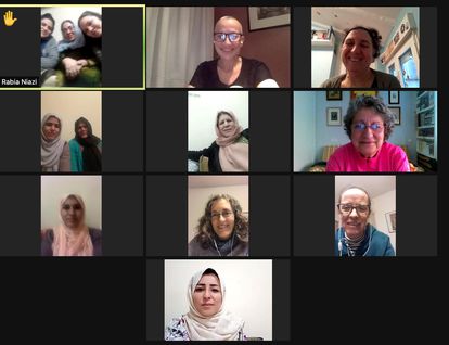 La sesión de cada domingo con las mujeres afganas por Zoom.