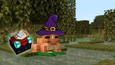 Minecraft Frog Enchanted with Multishot tiene varias lenguas