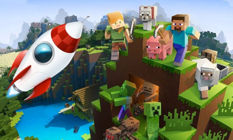 Minecraft Rocket Ship Build utiliza una ilusión inteligente para viajar al espacio