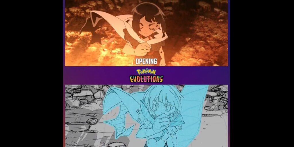 Pokémon Evolutions Gif muestra una animación detrás de cámaras