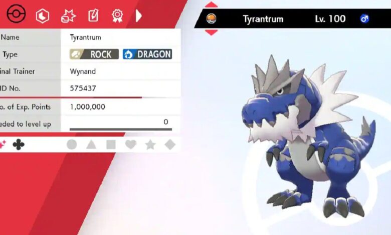 Pokémon Sword & Shield Max Raid Battles ahora cuenta con Shiny Tyrantrum