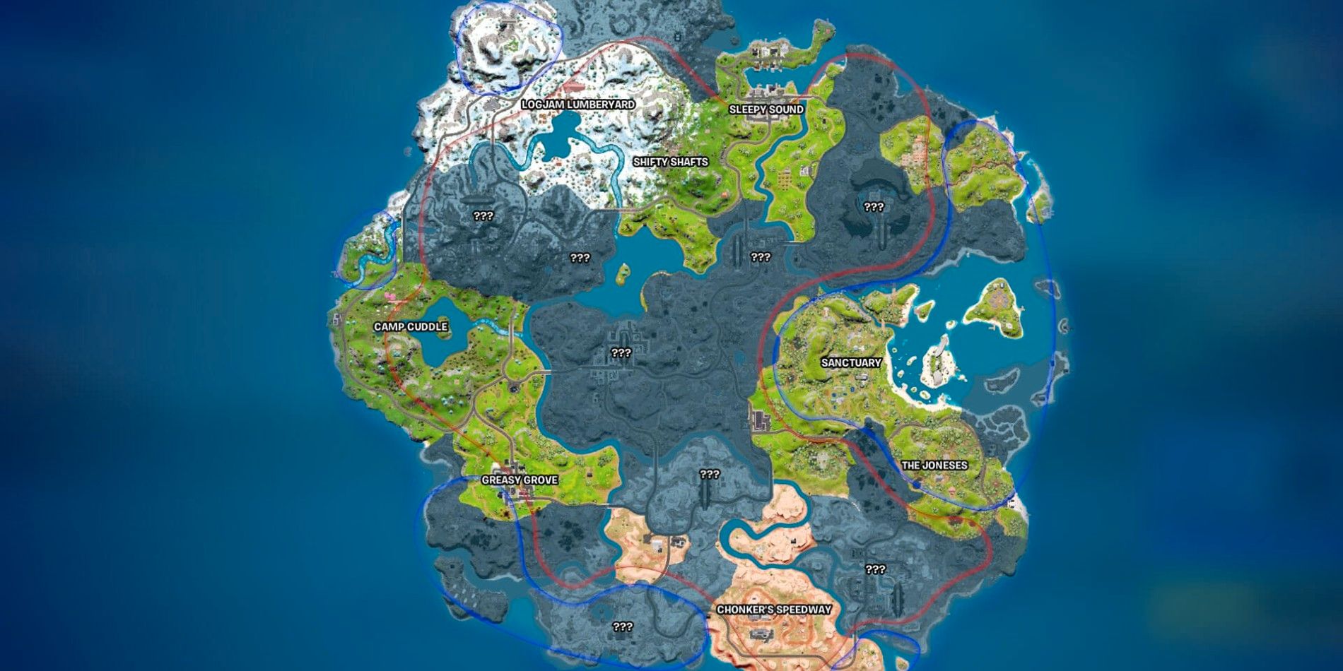 Qué significan las líneas azules y rojas en el mapa de Fortnite