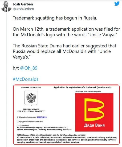 Rusia contraataca a McDonald's tras el cierre de los restaurantes en el país