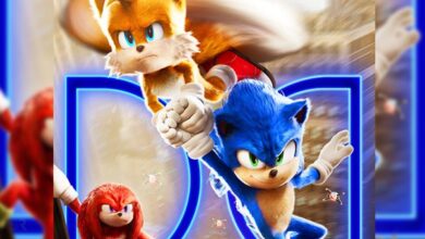 Sonic the Hedgehog 2 Dolby Poster ve a Knuckles persiguiendo a Sonic & Tails