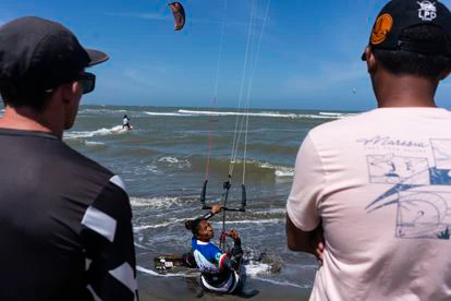 Estefanía Rosa, cuarta en el campeonato mundial GKA Freestyle, en la final, este sábado.
