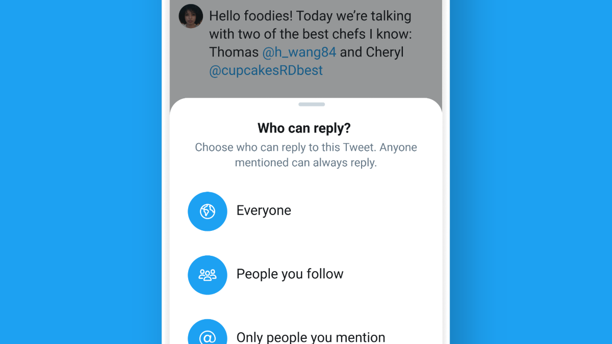 como seleccionar las cuentas que pueden responder a tus tuits