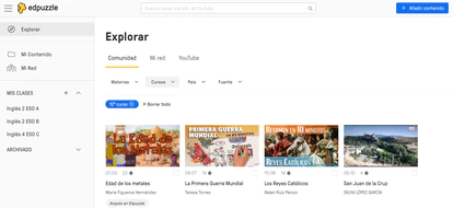 Captura de pantalla de la plataforma educativa Edpuzzle.