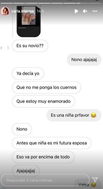 Carla Vigo comparte una conversación de Instagram / Instagram @carla.intense