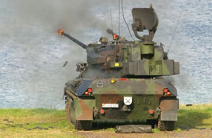 Tanque Gepard durante unas prácticas en Alemania, en una imagen facilitada por el Ejército alemán.