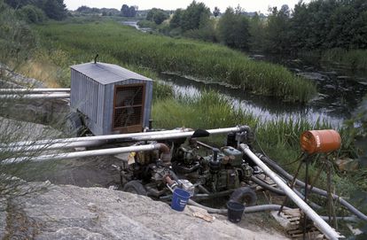 Captación de agua fotografiada por la SGHN en A Limia.