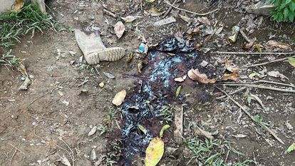 Lugar donde se realizó el bazar en el que murieron 11 personas, en la vereda Alto Remanso, en la frontera entre Colombia y Ecuador.