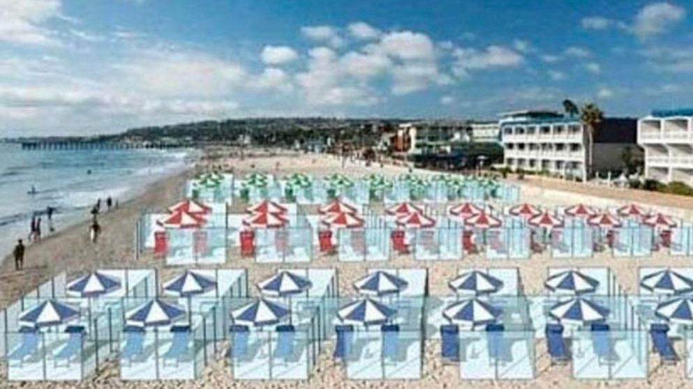 Cubículos para frenar el coronavirus, la última propuesta para poder ir a la playa