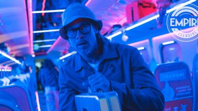 El asesino de Brad Pitt protege el maletín en la imagen de la película Bullet Train