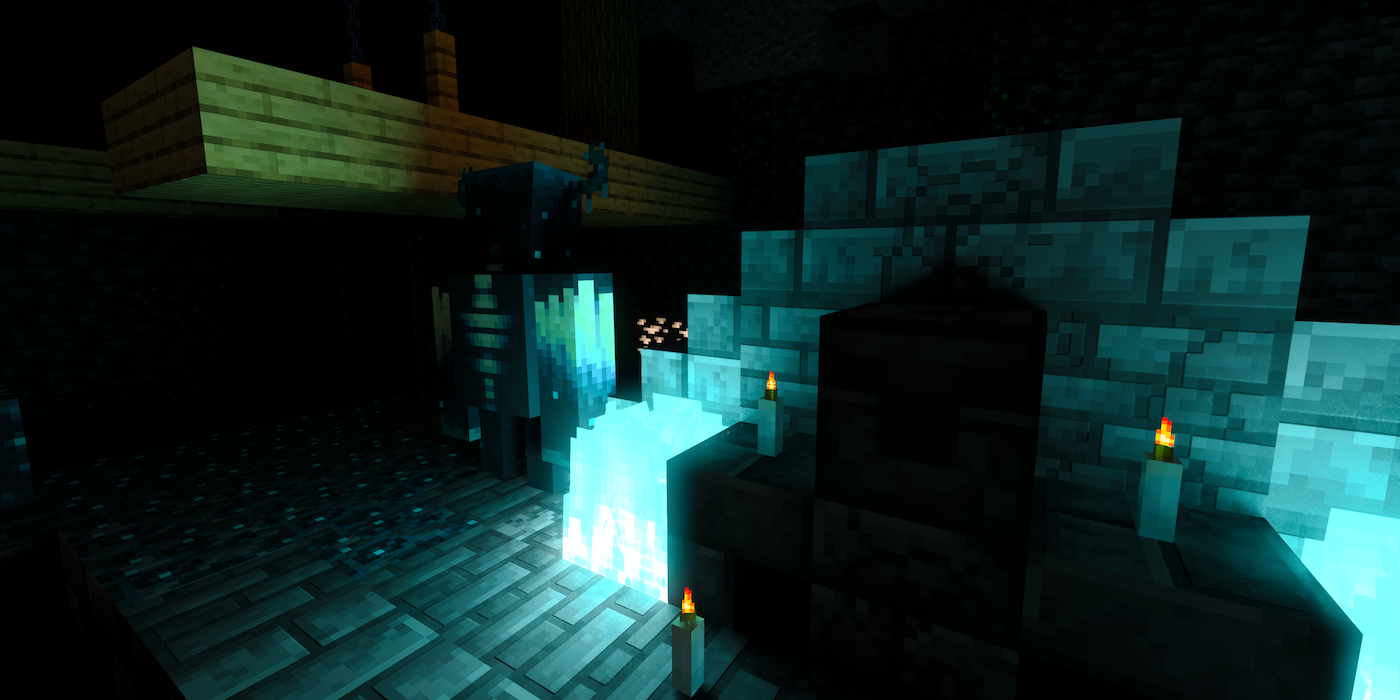 El efecto de oscuridad de Minecraft Warden es aún más aterrador con Ray-Tracing