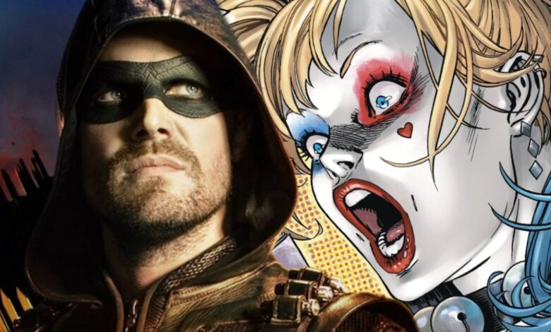 El extraño crossover Arrowverse de Harley Quinn totalmente quemado Stephen Amell