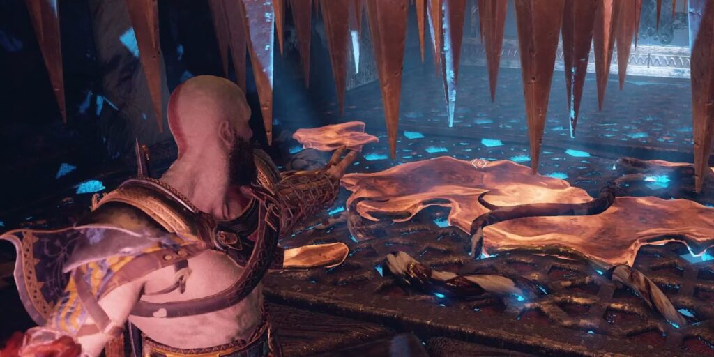 El jugador de God Of War accidentalmente tropieza con una trampa después de parar